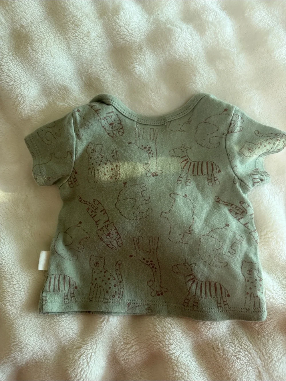 NWOT Rabbit & Bear Organic Sage Animal Tee - Short Sleeve